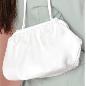 MISS PAP white ruched cross body bag